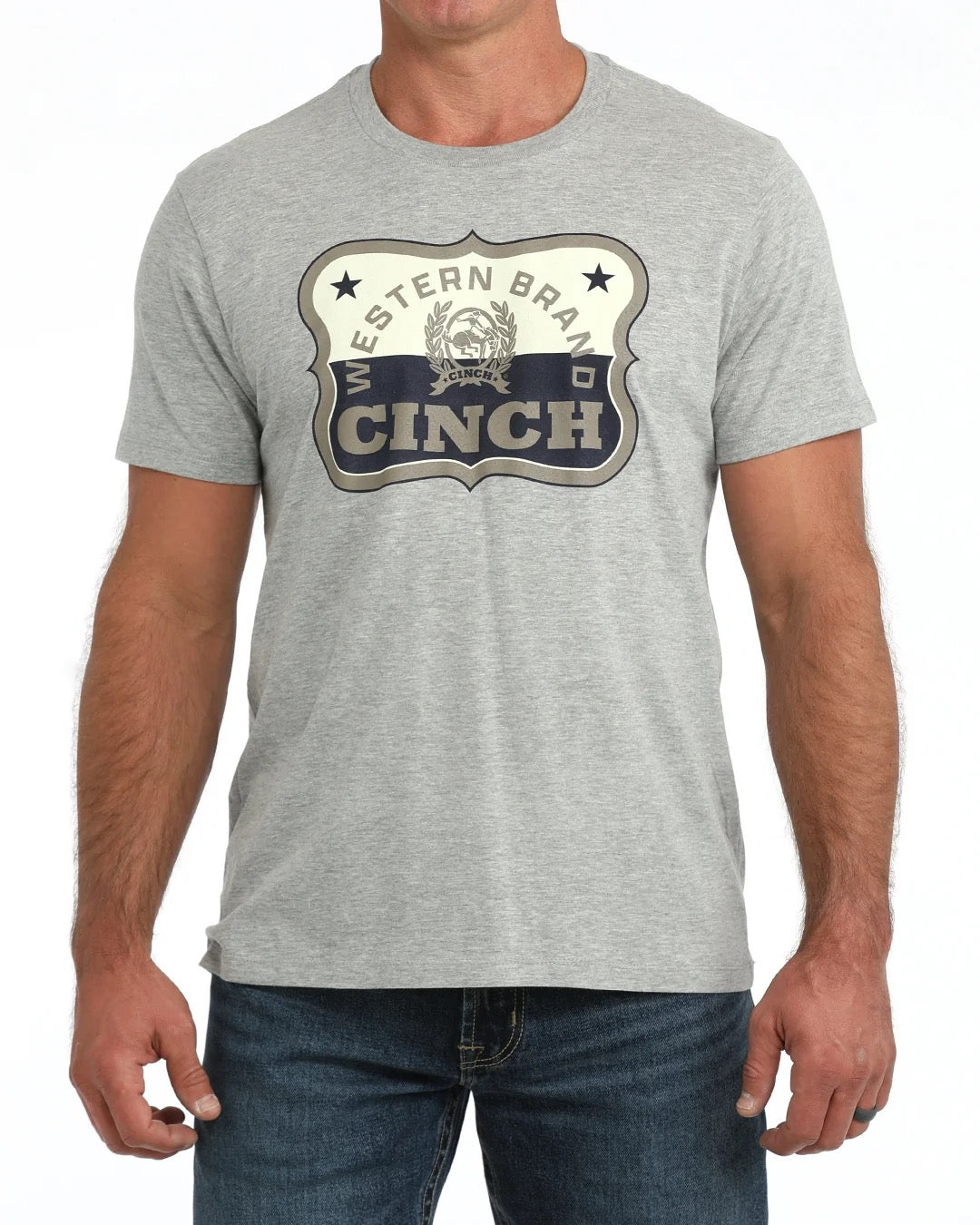 Cinch Mens Grey Logo T-Shirt