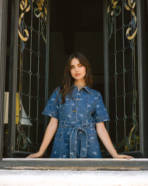 SMWR Royal Match Denim Midi Dress