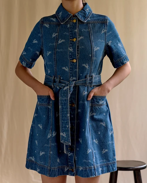 SMWR Royal Match Denim Midi Dress