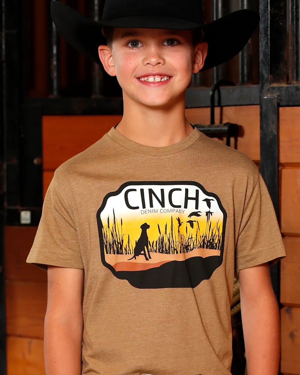 Cinch Boys Short Sleeve T Shirt - Brown