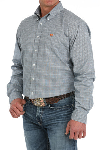 Cinch Men's Plaid Button Down Western Shirt - Blue - MTW1105887