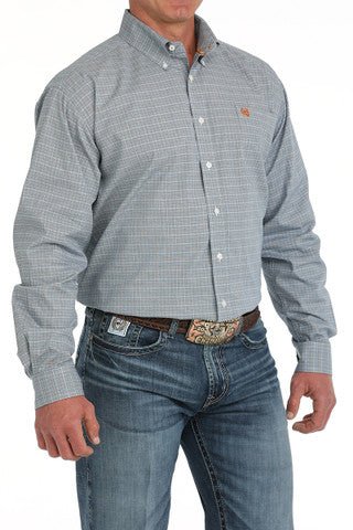 Cinch Men's Plaid Button Down Western Shirt - Blue - MTW1105887