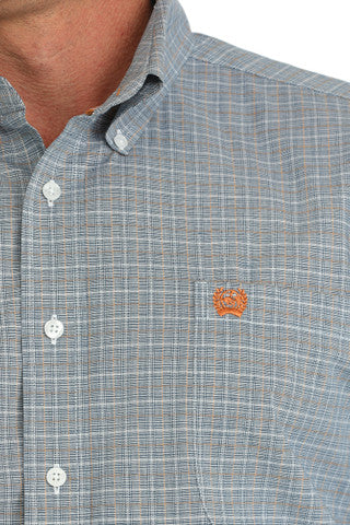 Cinch Men's Plaid Button Down Western Shirt - Blue - MTW1105887