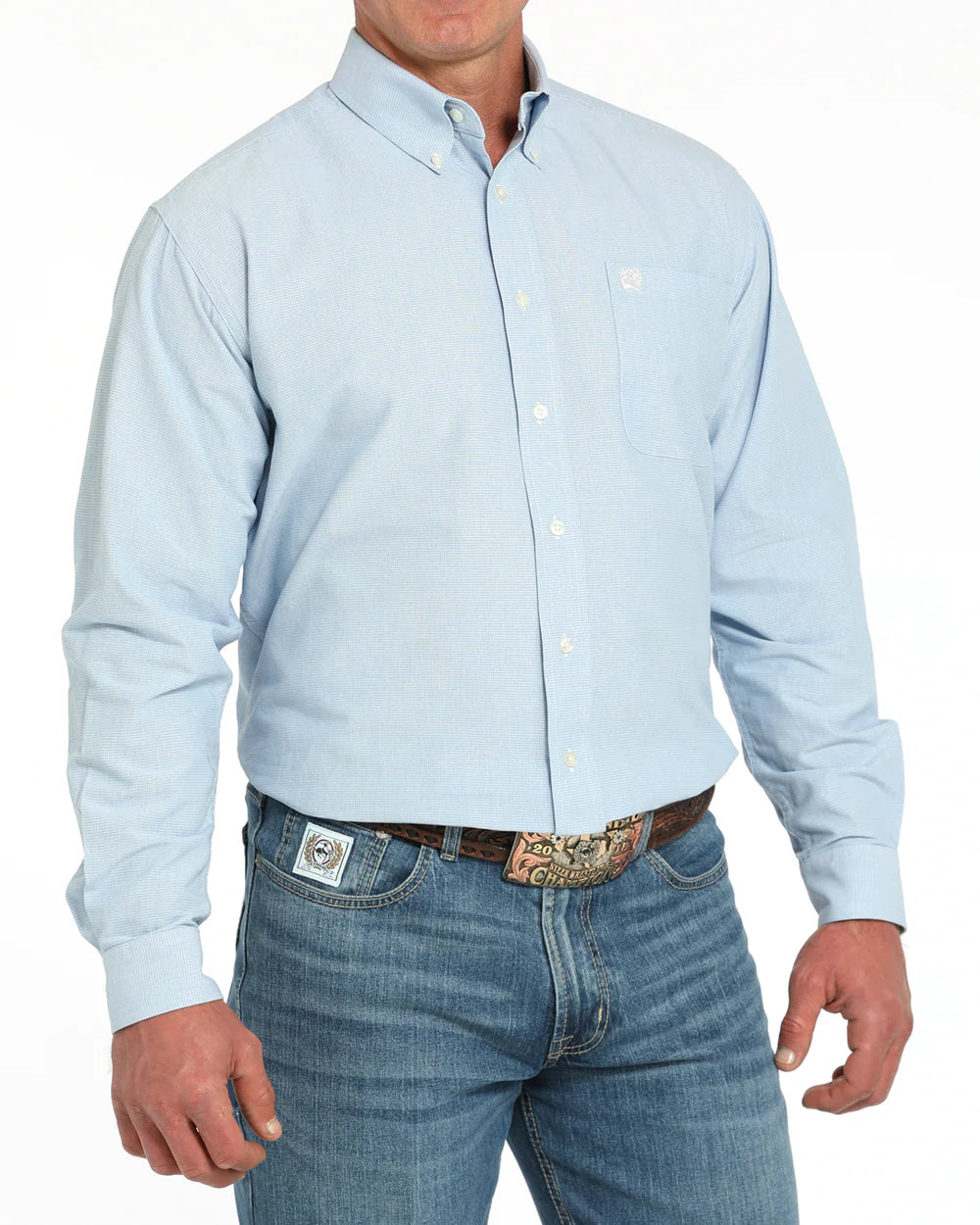 Cinch Mens Classic Fit Light Blue Shirt MTW1105949