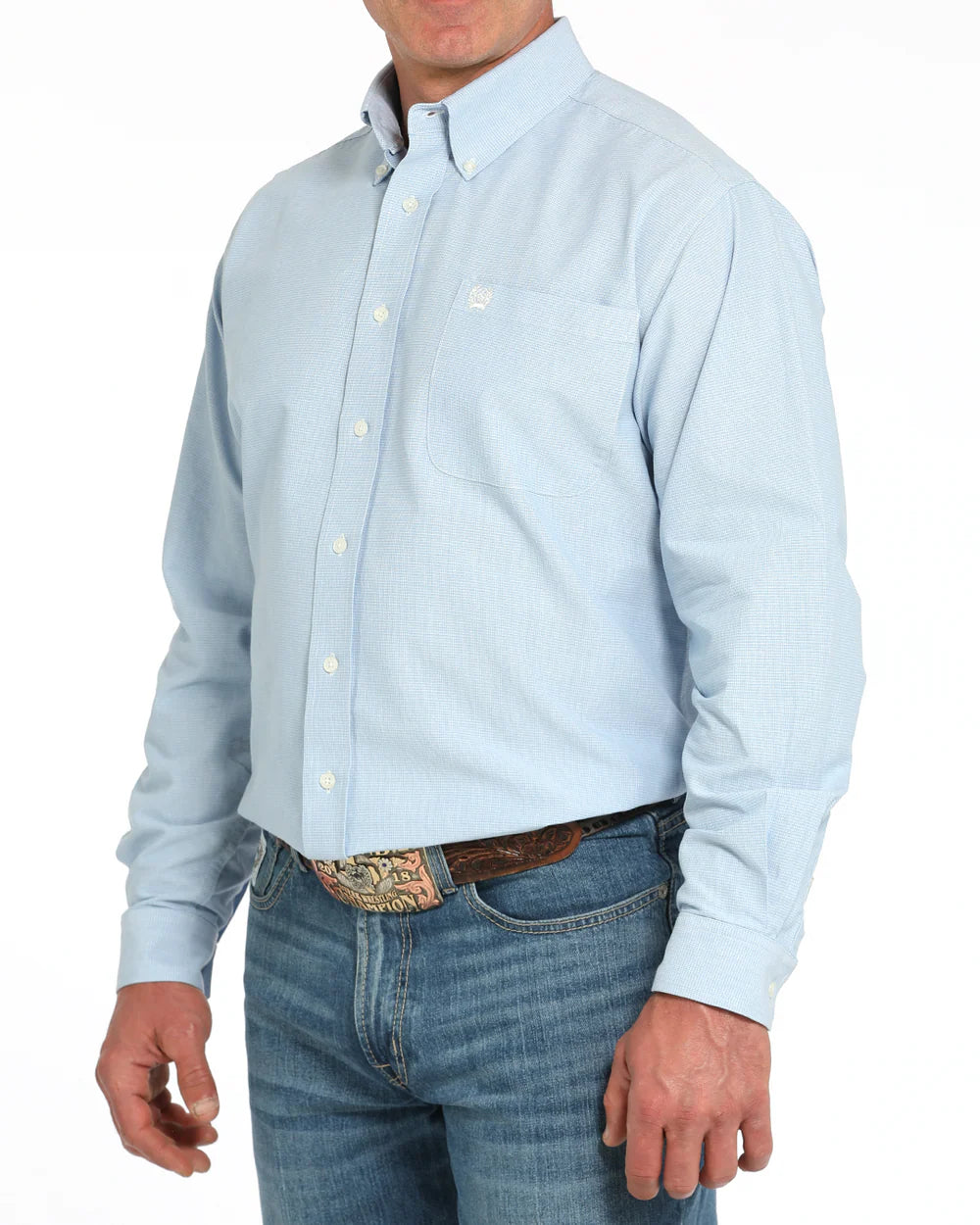 Cinch Mens Classic Fit Light Blue Shirt MTW1105949