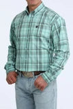 Cinch Men's Western Turquoise & Black Check Shirt - MTW1106115