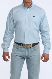 Cinch Men's Solid Light Blue Classic Fit Western Shirt - MTW1106125