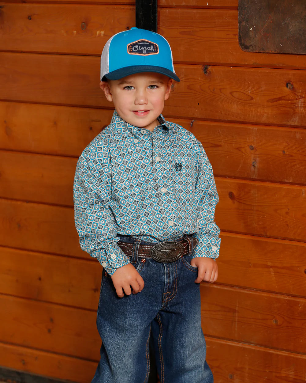 Cinch Boys & Toddler Button Down Western Shirt - Blue