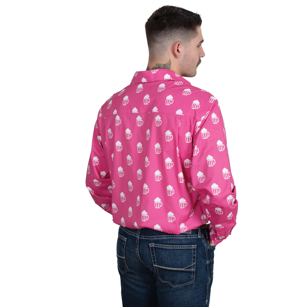 Just Country Men's Austin Full Button Long Sleeve Work Shirt - Rose Brew