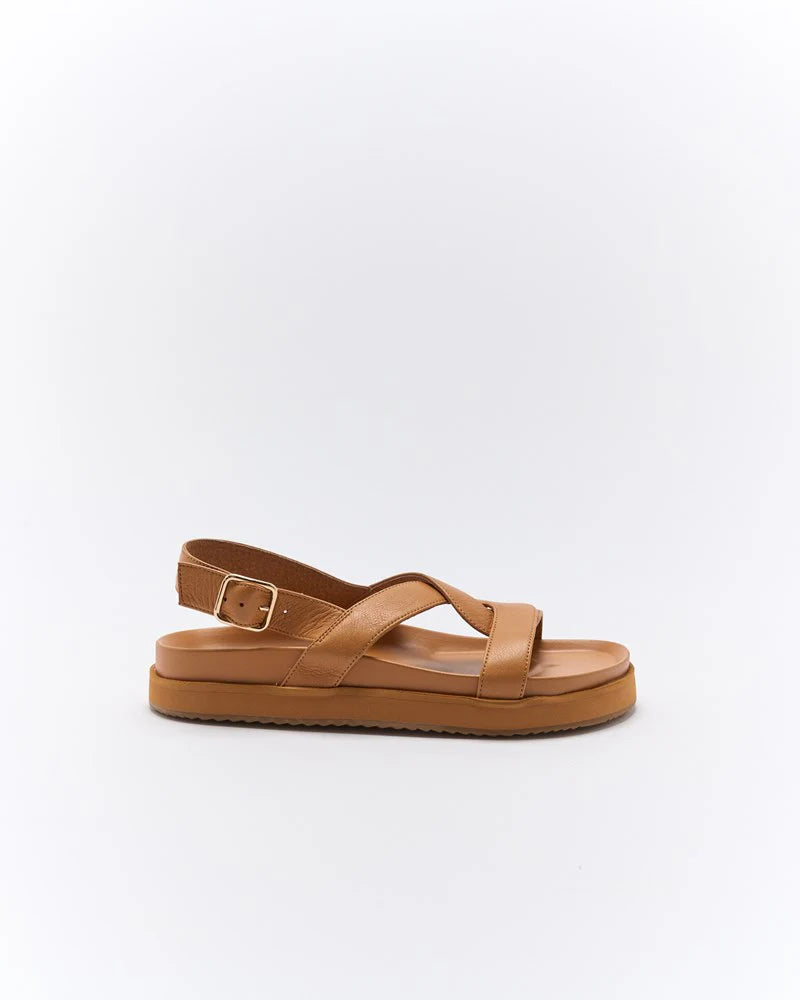 Walnut Ladies Murphy Leather Sandals - Coconut Tan