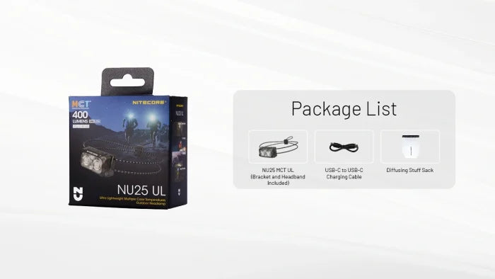 Nitecore NU25 MCT UL Ultralight Triple-Output Rechargeable Headlamp