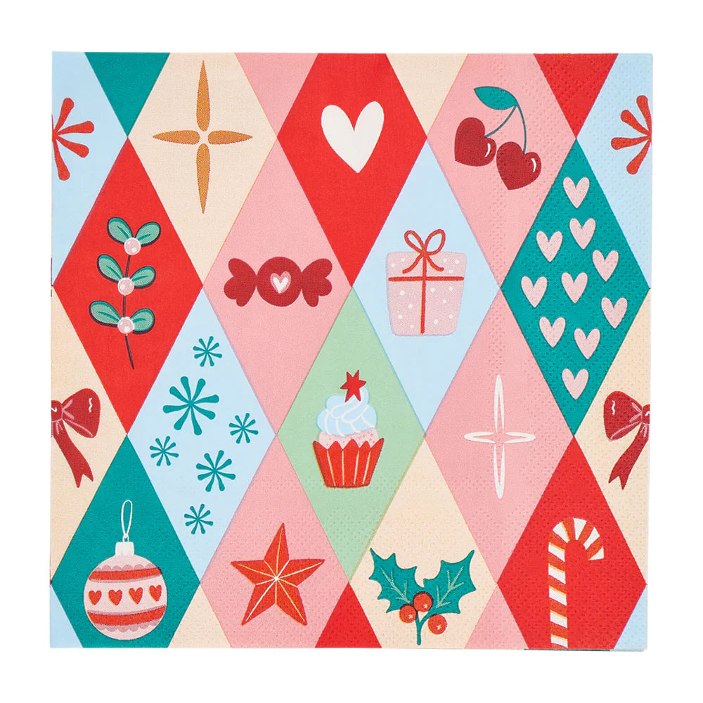 Annabel Trends Paper Napkins - Christmas Harlequin
