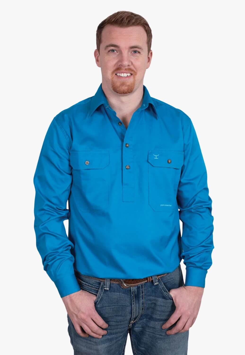 Just Country Mens Cameron Half Button Shirt 10101