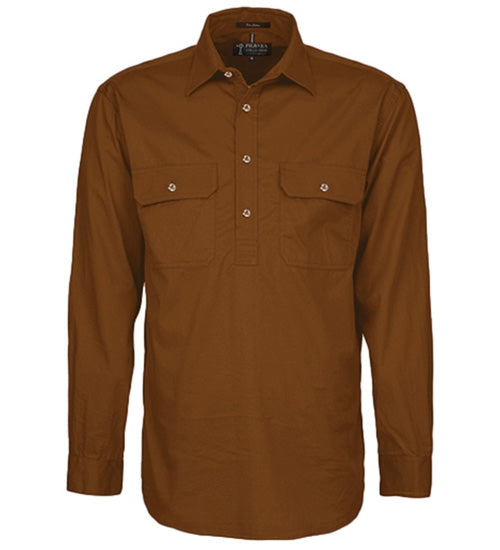 Pilbara Mens Closed Front Long Sleeved Shirt RM200CF