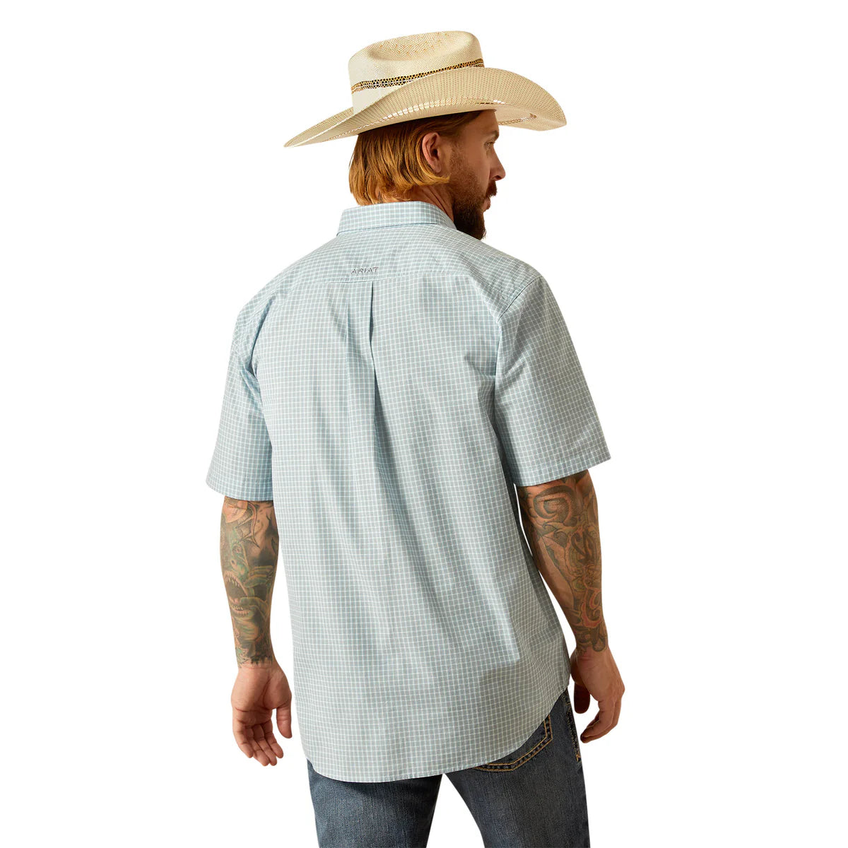 Ariat Men's Pro Series Glennie Classic Fit Short Sleeve Shirt - Turquoise