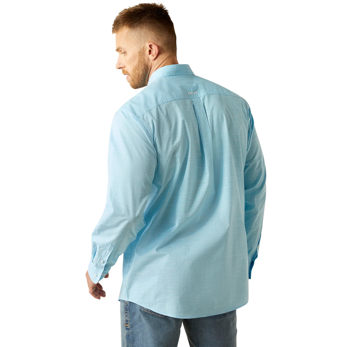 Ariat Mens Solid Classic Fit Western Shirt - Light Blue