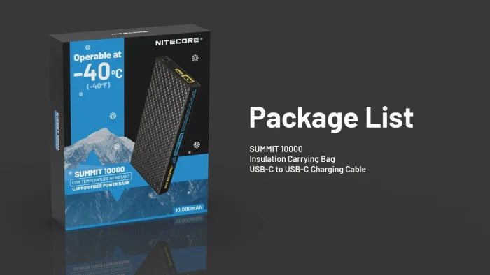 Nitecore SUMMIT 10000 Low Temperature Resistant Power Bank