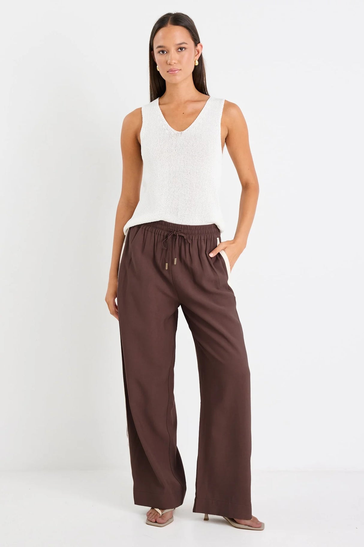Stories Be Told Townie Stripe Side Tape Wide Leg Pants