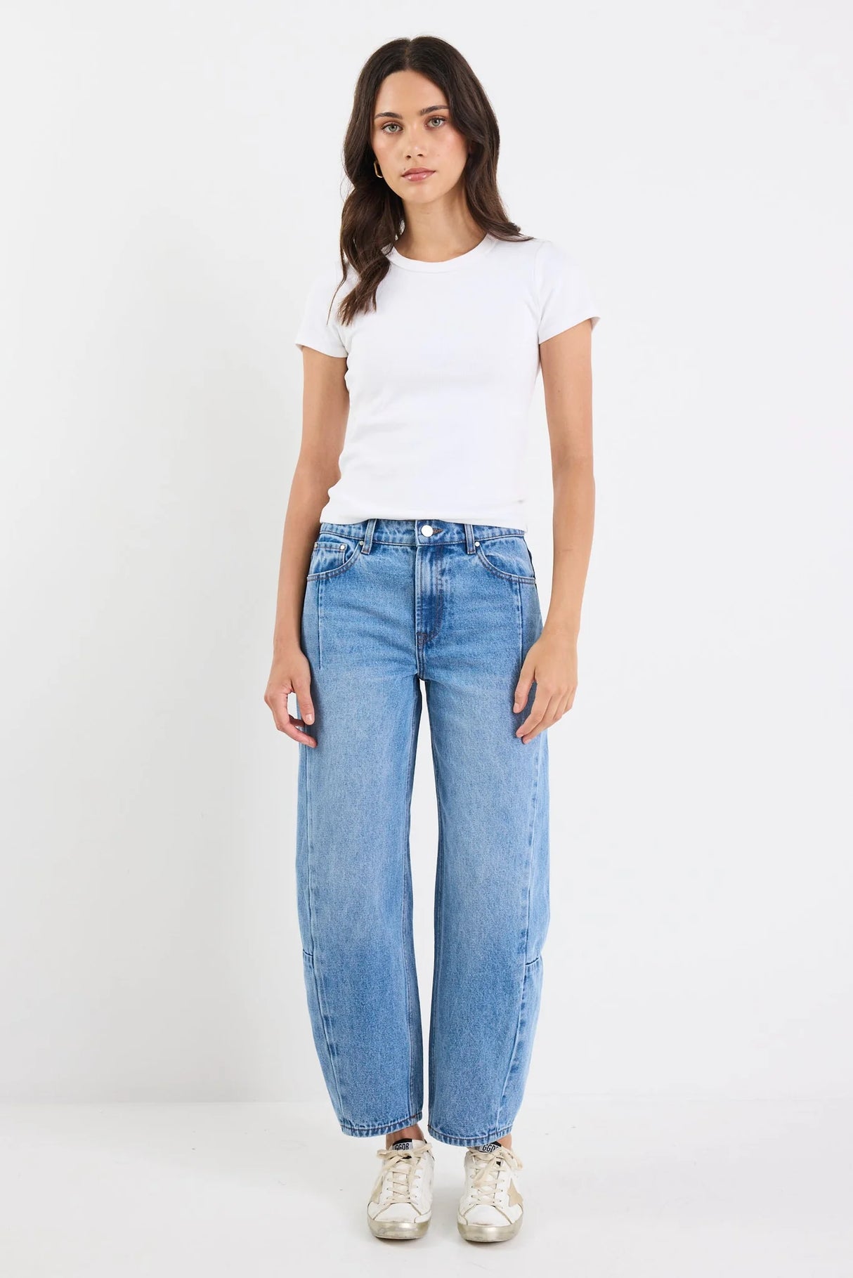 Stories Be Told Graduate 90s Blue Non Stretch Barrel Jeans