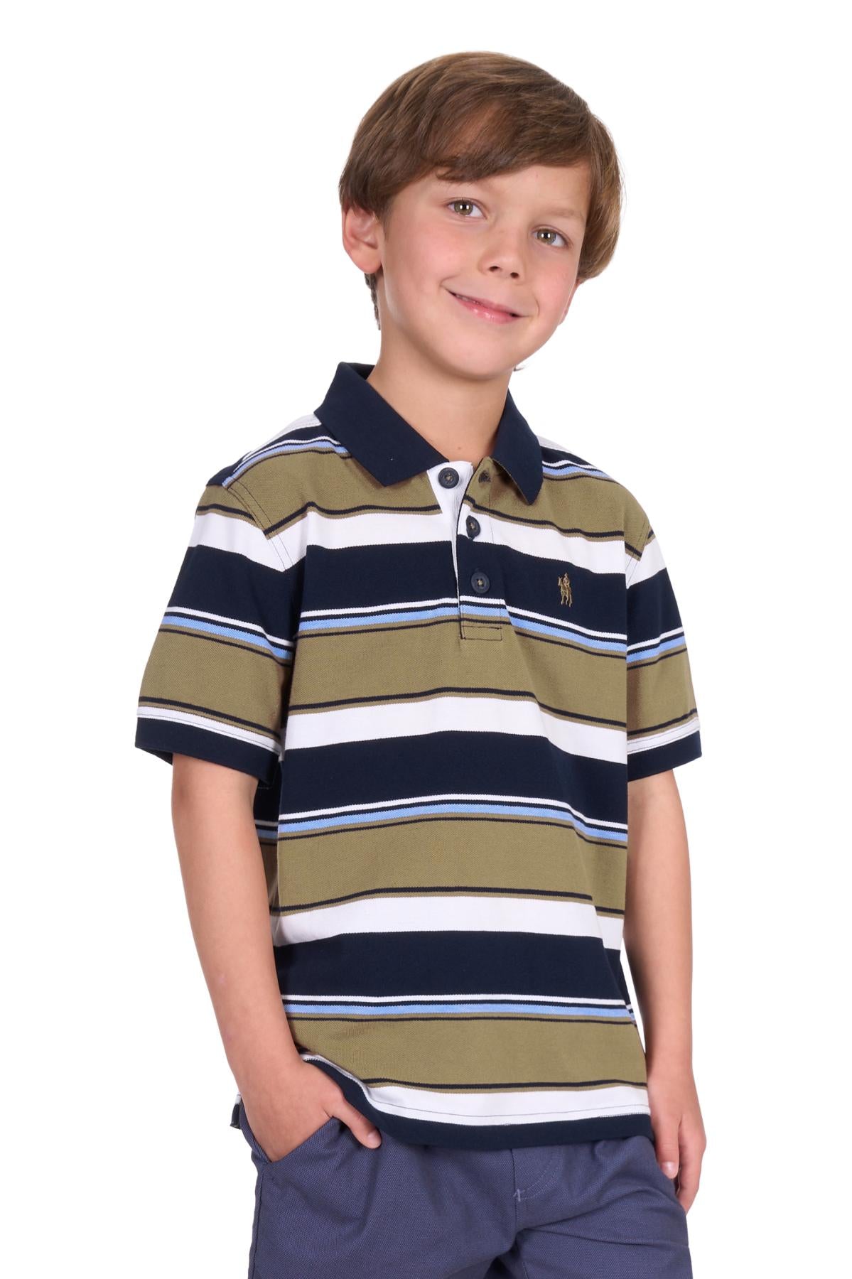 Thomas Cook Boys Tim Polo - Navy/Dark Tan