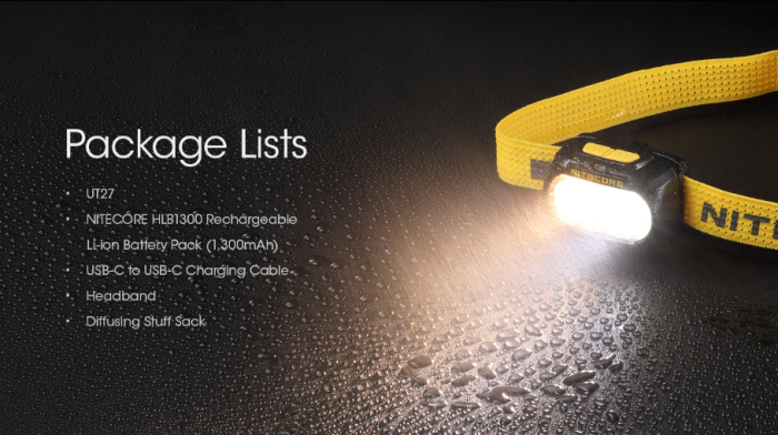 Nitecore UT27 2024 Ultra-Light Dual-Beam Headlamp – Yellow