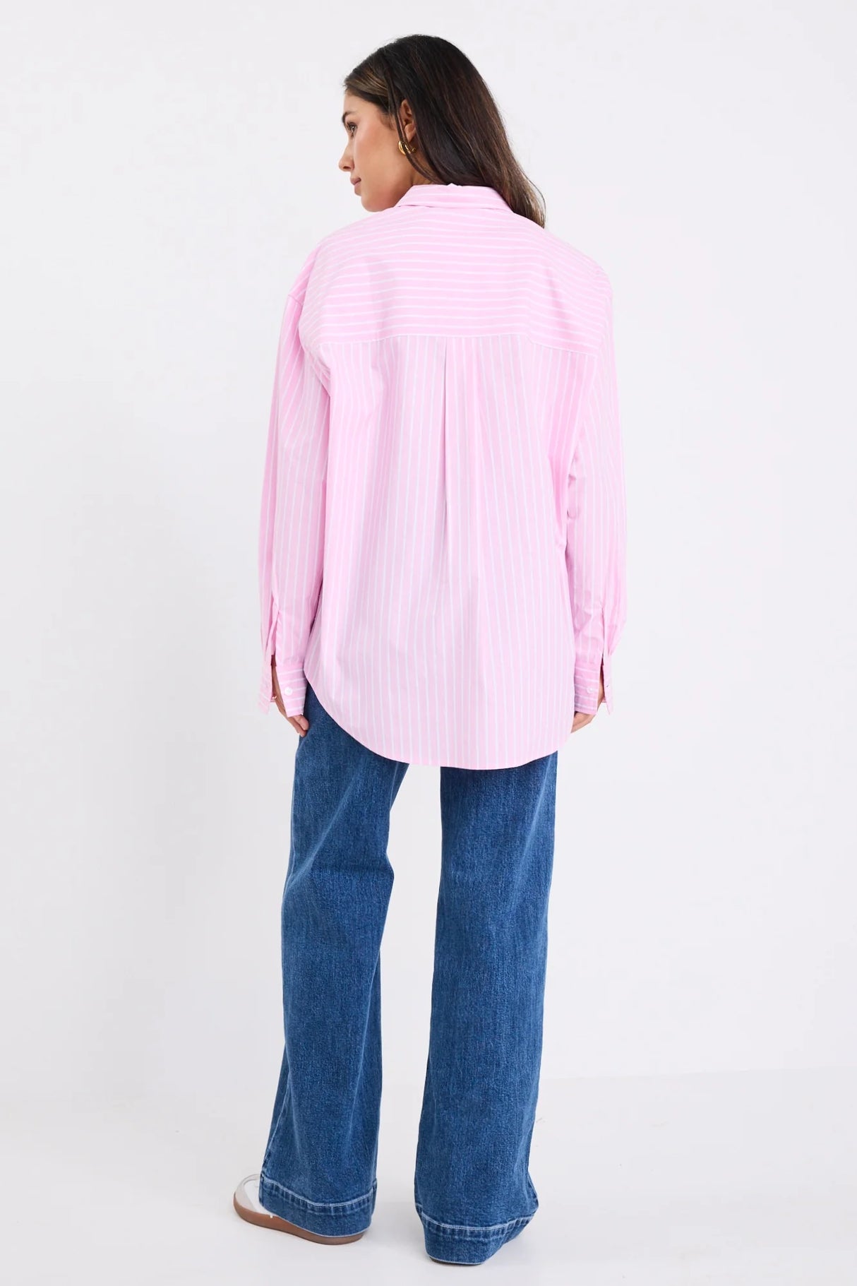 Flo & Frankie Ladies You Got This Stripe Oversized Boyfriend Shirt