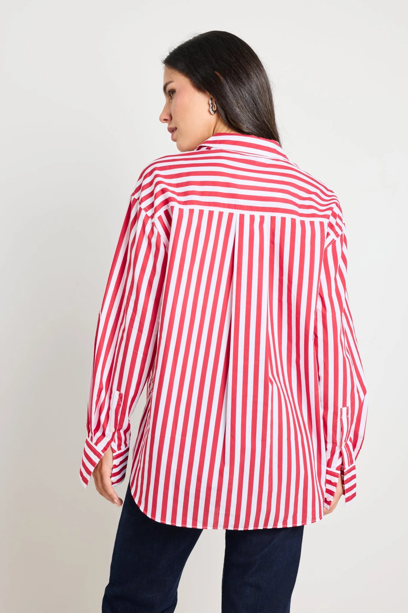 Flo & Frankie Ladies You Got This Stripe Oversized Boyfriend Shirt