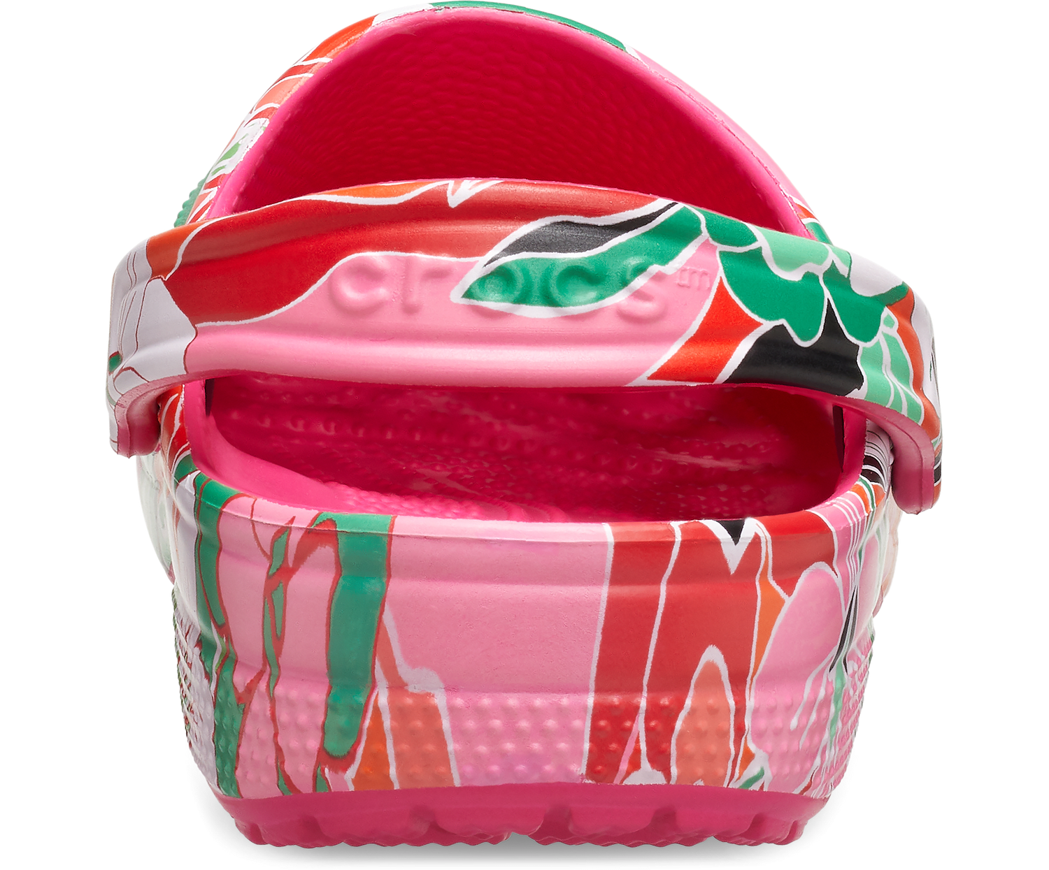 Crocs Kids Classic Woodcut Floral Clog Dragonfruit