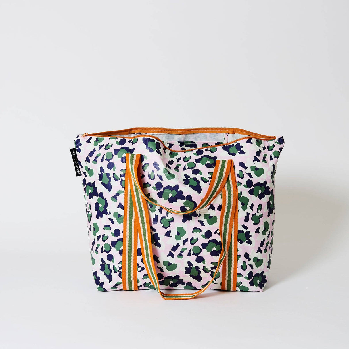 Project Ten Leopard Zip Medium Tote