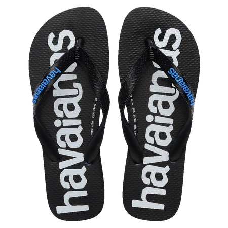 Havaianas Mens Top Thongs - Logomania2 Black/Blue