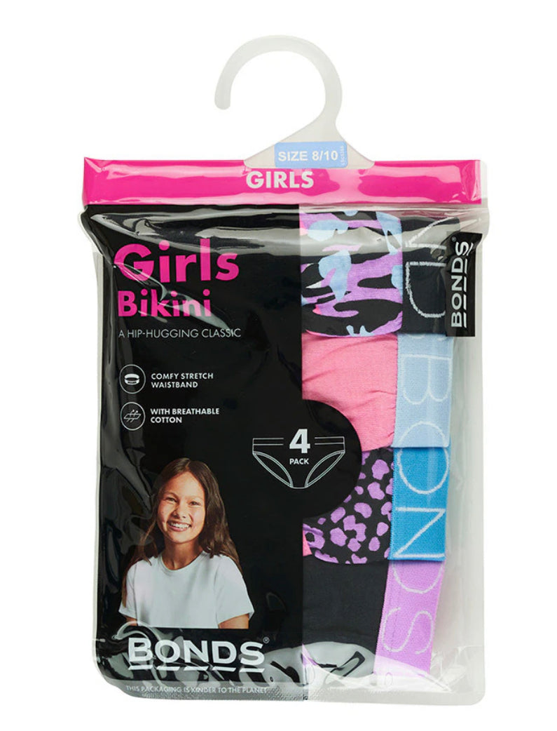 Bonds Girls Bikini 4 pack assorted colours