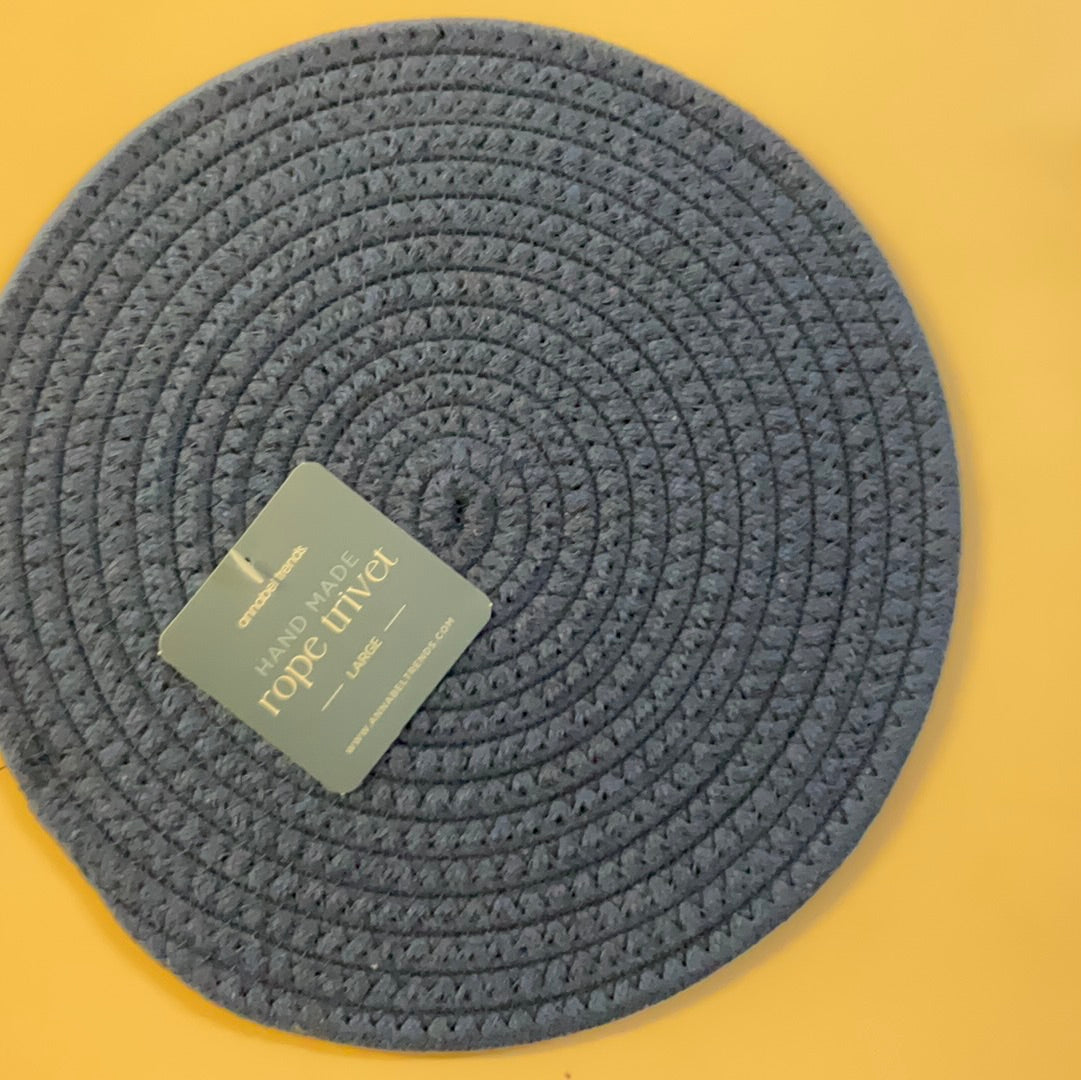 Rope Trivets Navy 25cm