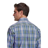 Men's Stetson Long Sleeve Blue Plaid Button Down Shirt 11-001-0579-4029