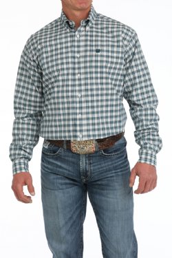 Cinch Men's Plaid Button Down Western Shirt - Cream - MTW1105897