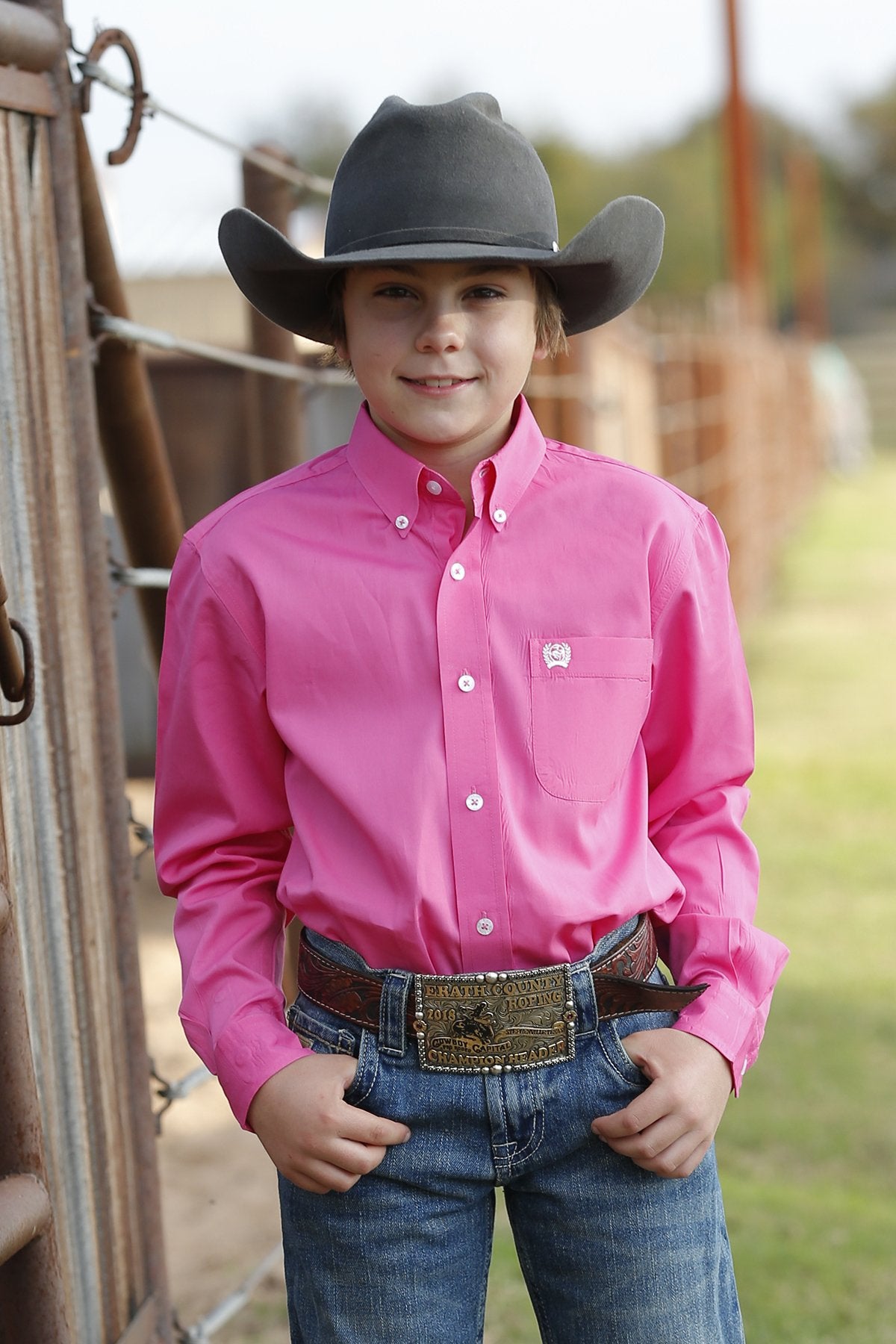 Cinch Boys Solid Button Down Western Shirt