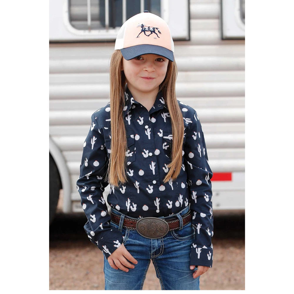 Cruel Girl Girls Shirt - Navy Cactus- CTW3230050