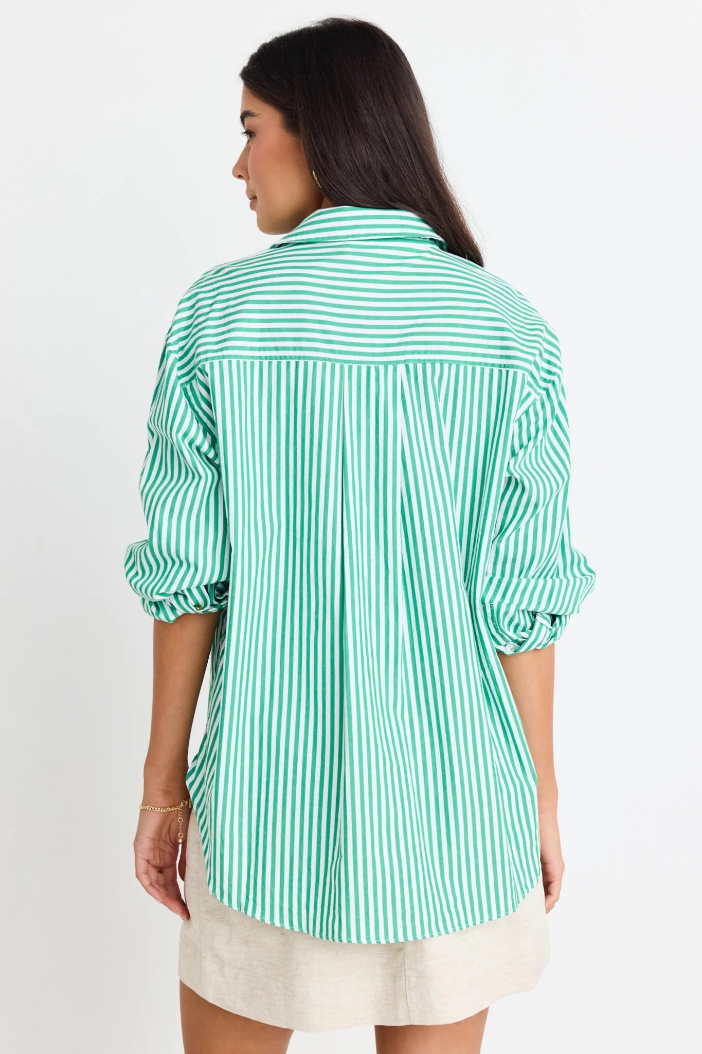 Flo & Frankie Ladies You Got This Stripe Oversized Boyfriend Shirt
