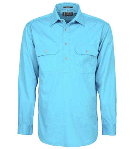 Pilbara Mens Closed Front Long Sleeved Shirt RM200CF