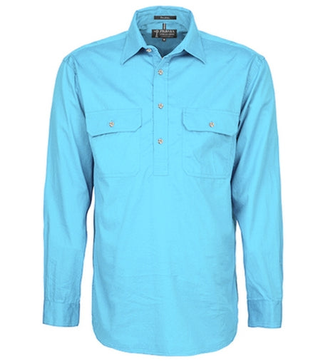 Pilbara Pilbara Mens Closed Front Long Sleeved Shirt