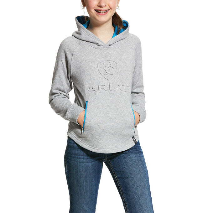 Ariat Girls Logo Hoodie Heather Grey