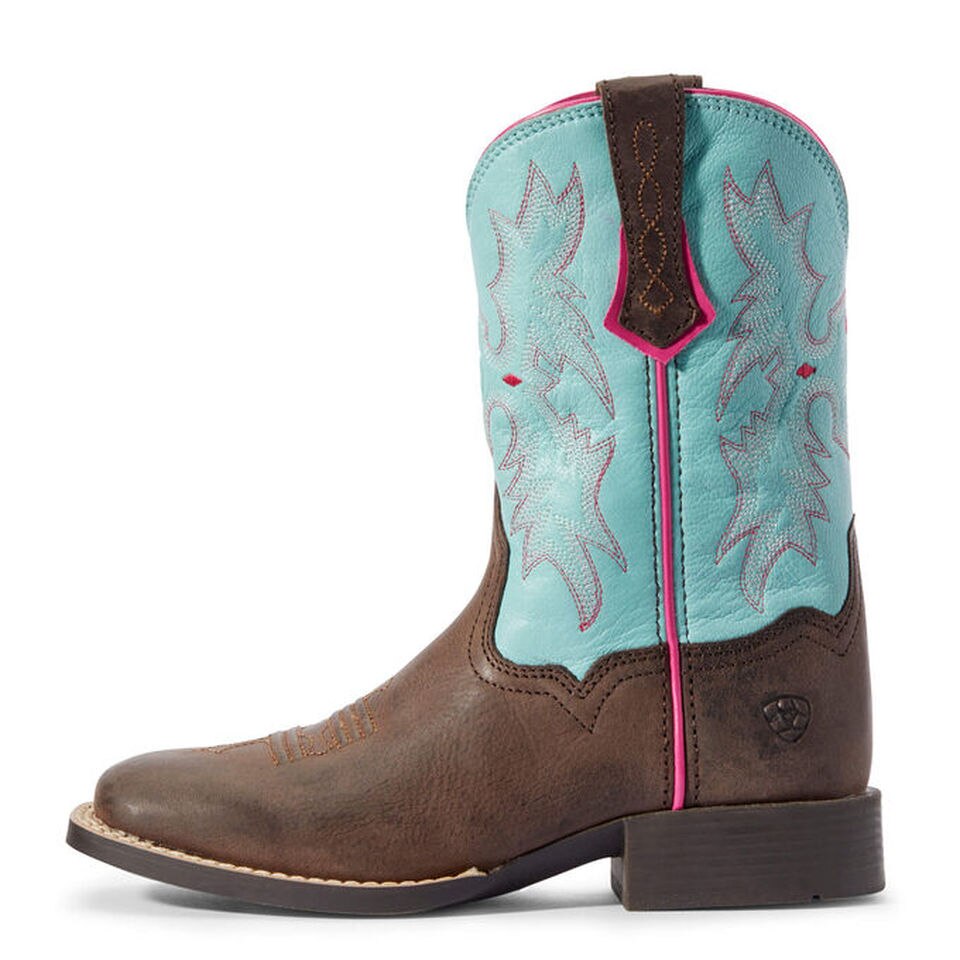 Ariat Girls Tombstone Boots Brown/Bell Blue
