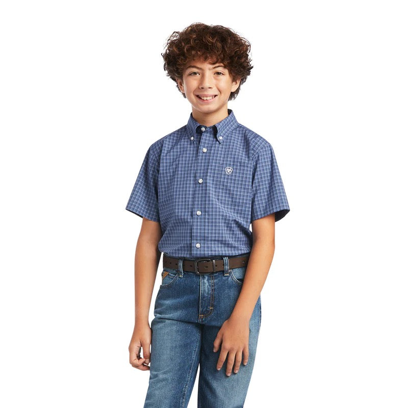 Ariat Boy's Pro Series Brady Shirt Carbon Blue