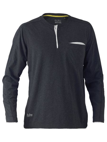 Bisley Flex N Move Henley Long Sleeved T shirt