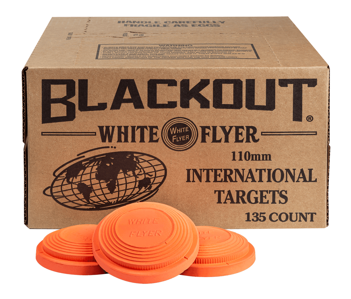 White Flyer Blackout International Clay Targets 110MM INSTORE ONLY!