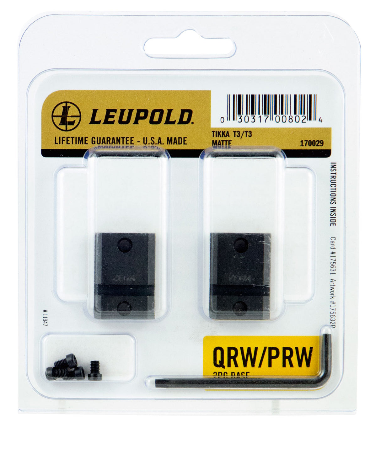 LEUPOLD QRW BASES 2 PIECE TIKKA T3X MATTE
