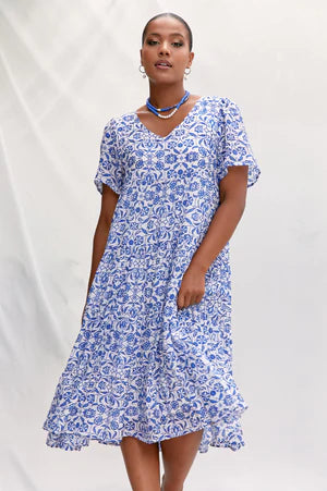 Adorne Ladies Harmony Casablanca Dress - Blue