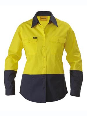 Bisley Ladies BL6267 Hi Vis Drill Shirt Long Sleeve