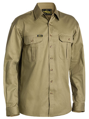 Bisley Mens BS6433 Original Cotton Long Sleeve Drill Shirt