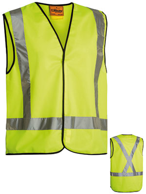 Bisley Mens BT0347 X taped fluro vest