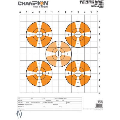 Champion ShotKeeper Large Sight-In Targets 14" x 18" Paper Pack of 12